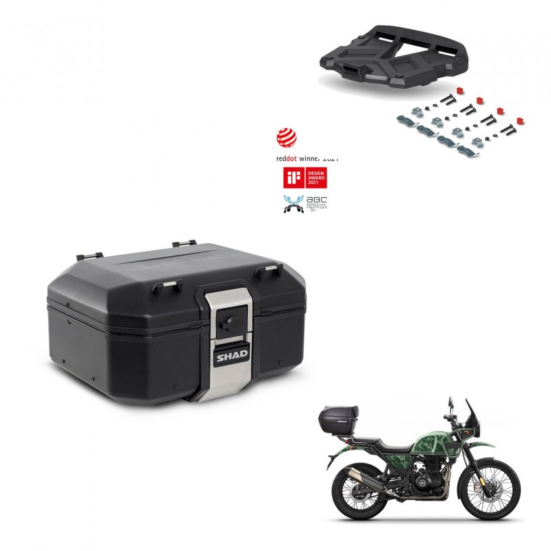 SHAD Baul trasero + soporte montaje parrilla TR37 TERRA BLACK EDITION KIT-449422