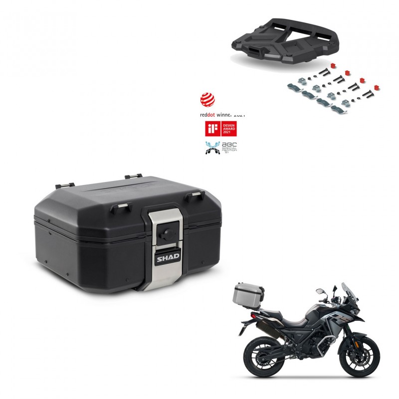 SHAD Baul trasero + soporte montaje parrilla TR37 TERRA BLACK EDITION KIT-449428