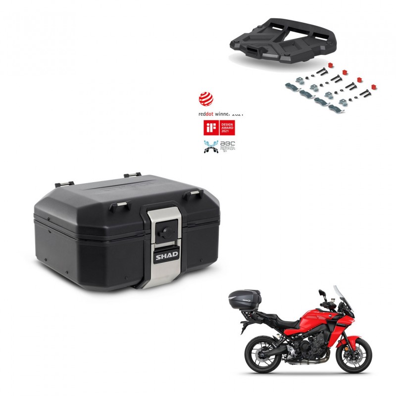 SHAD Baul trasero + soporte montaje parrilla TR37 TERRA BLACK EDITION KIT-449434