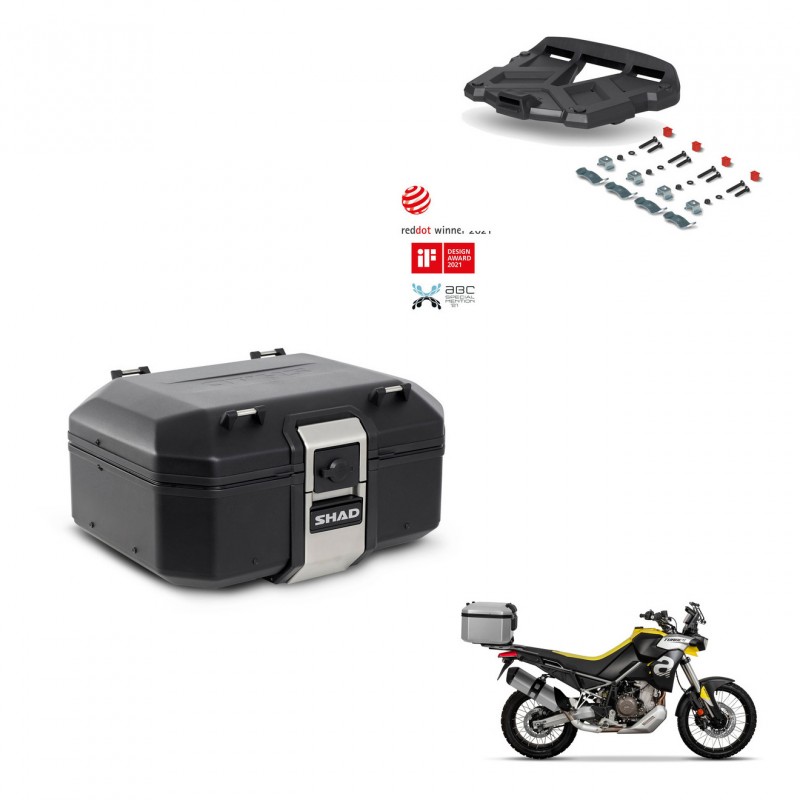 SHAD Rear trunk + mounting bracket grill TR37 TERRA BLACK EDITION KIT-449438