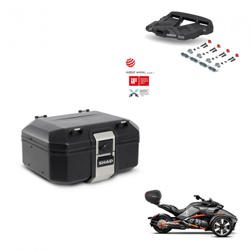 SHAD Rear trunk + mounting bracket grill TR37 TERRA BLACK EDITION KIT-449446