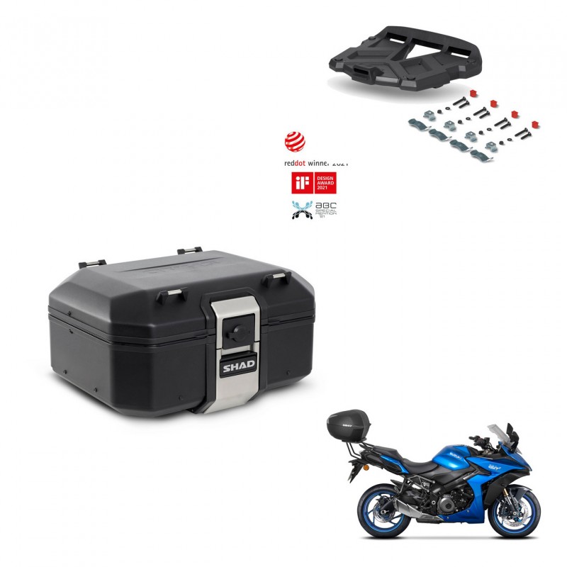 SHAD Rear trunk + mounting bracket grill TR37 TERRA BLACK EDITION KIT-449454