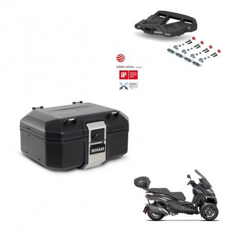 SHAD Baul trasero + soporte montaje parrilla TR37 TERRA BLACK EDITION KIT-449460