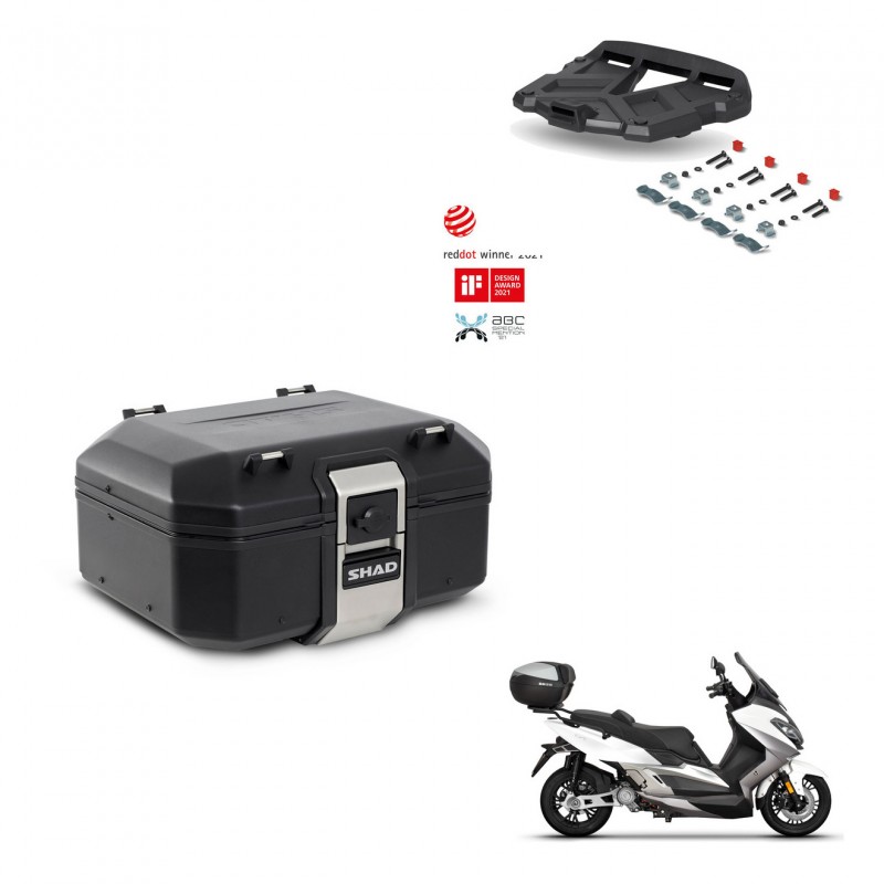 SHAD Rear trunk + mounting bracket grill TR37 TERRA BLACK EDITION KIT-449464