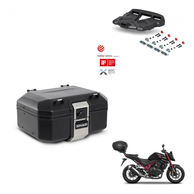 SHAD Rear trunk + mounting bracket grill TR37 TERRA BLACK EDITION KIT-449472