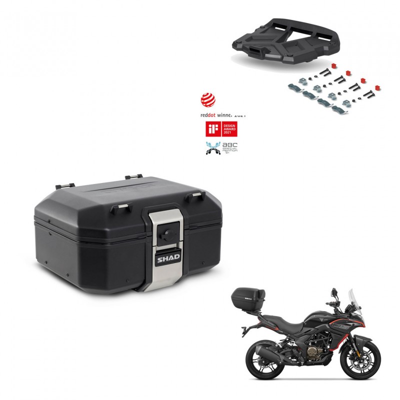 SHAD Rear trunk + mounting bracket grill TR37 TERRA BLACK EDITION KIT-449484