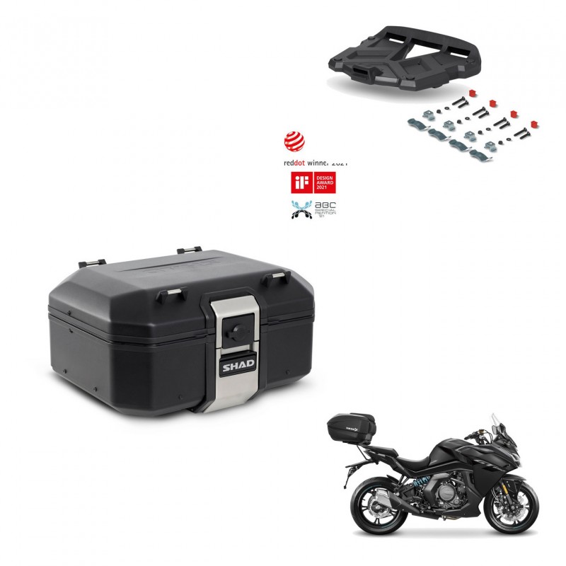 SHAD Rear trunk + mounting bracket grill TR37 TERRA BLACK EDITION KIT-449496
