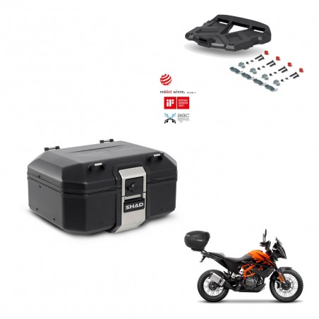 SHAD Rear trunk + mounting bracket grill TR37 TERRA BLACK EDITION KIT-449500