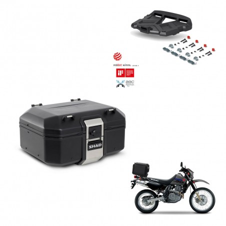 SHAD Baul trasero + soporte montaje parrilla TR37 TERRA BLACK EDITION KIT-449504