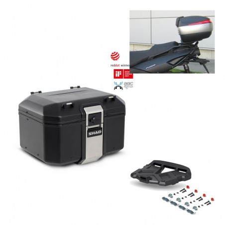 SHAD Baul trasero + parrilla soporte montaje TR48 TERRA BLACK EDITION KIT-449510