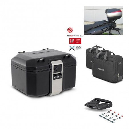 SHAD Baul trasero + parrilla soporte montaje accesorios TR48 TERRA BLACK EDITION KIT-449529