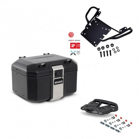 SHAD Baul trasero + parrilla soporte montaje TR48 TERRA BLACK EDITION KIT-449625