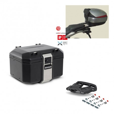 SHAD Baul trasero + parrilla soporte montaje TR48 TERRA BLACK EDITION KIT-449717