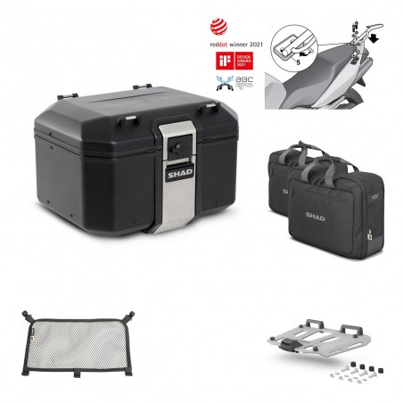 SHAD Baul trasero + parrilla soporte montaje accesorios TR48 TERRA BLACK EDITION KIT-449769