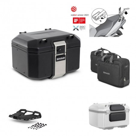 SHAD Baul trasero + parrilla soporte montaje accesorios TR48 TERRA BLACK EDITION KIT-449776