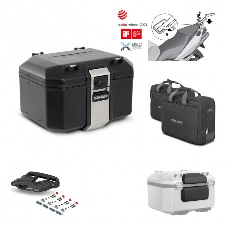 SHAD Baul trasero + parrilla soporte montaje accesorios TR48 TERRA BLACK EDITION KIT-449783