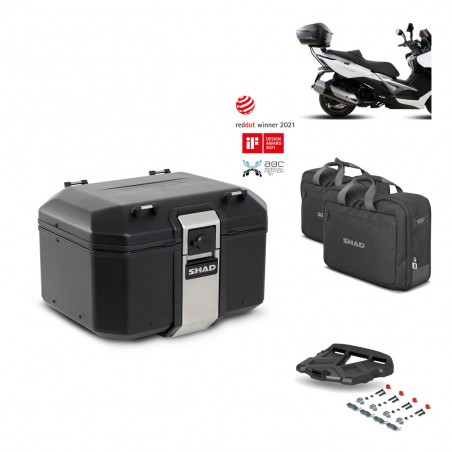 SHAD Baul trasero + parrilla soporte montaje accesorios TR48 TERRA BLACK EDITION KIT-450012