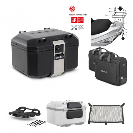 SHAD Baul trasero + parrilla soporte montaje accesorios TR48 TERRA BLACK EDITION KIT-450031
