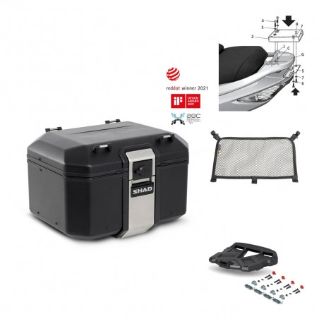 SHAD Rear trunk + grill mounting bracket accessories TR48 TERRA BLACK EDITION KIT-450033