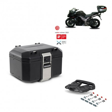 SHAD Baul trasero + parrilla soporte montaje TR48 TERRA BLACK EDITION KIT-450108