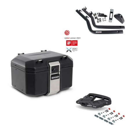 SHAD Baul trasero + parrilla soporte montaje TR48 TERRA BLACK EDITION KIT-450154
