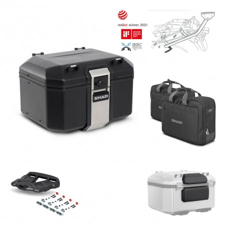 SHAD Baul trasero + parrilla soporte montaje accesorios TR48 TERRA BLACK EDITION KIT-450312