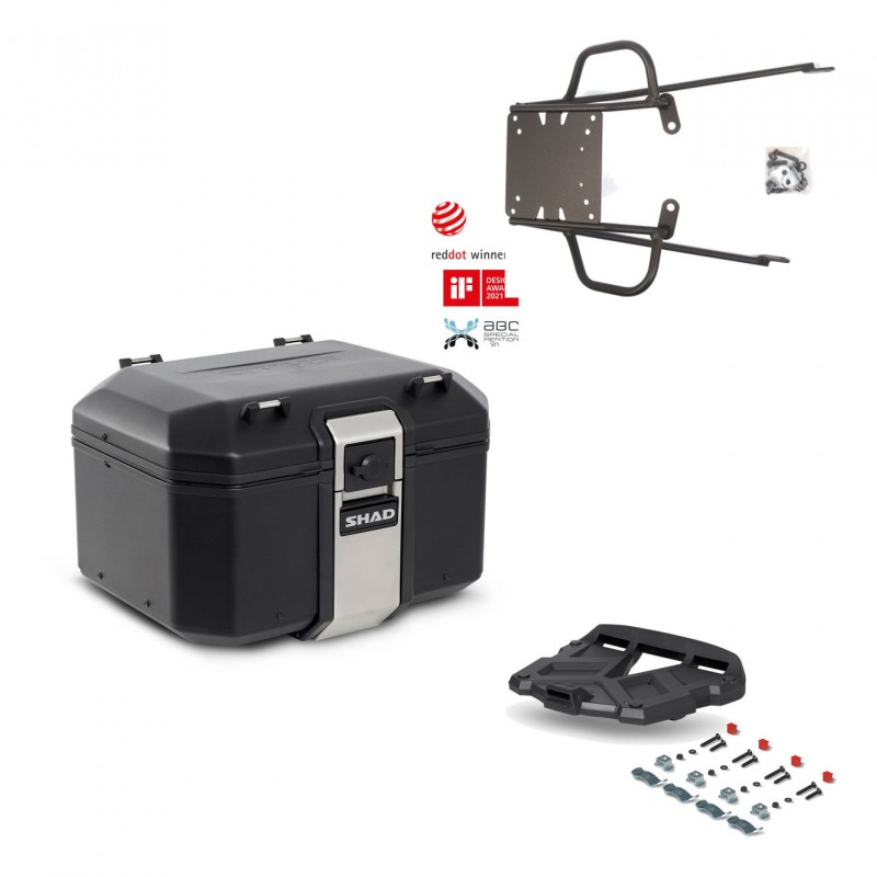 SHAD Baul trasero + parrilla soporte montaje TR48 TERRA BLACK EDITION KIT-450338