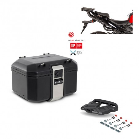SHAD Baul trasero + parrilla soporte montaje TR48 TERRA BLACK EDITION KIT-450384