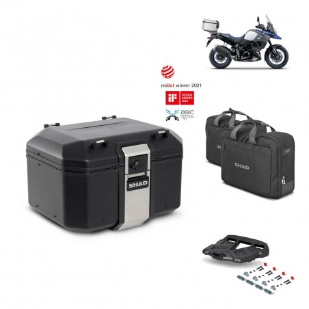 SHAD Baul trasero + parrilla soporte montaje accesorios TR48 TERRA BLACK EDITION KIT-450472