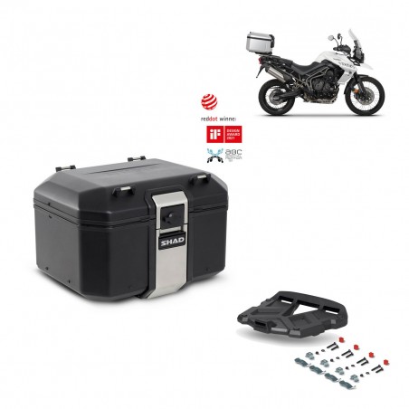 SHAD Baul trasero + parrilla soporte montaje TR48 TERRA BLACK EDITION KIT-450499
