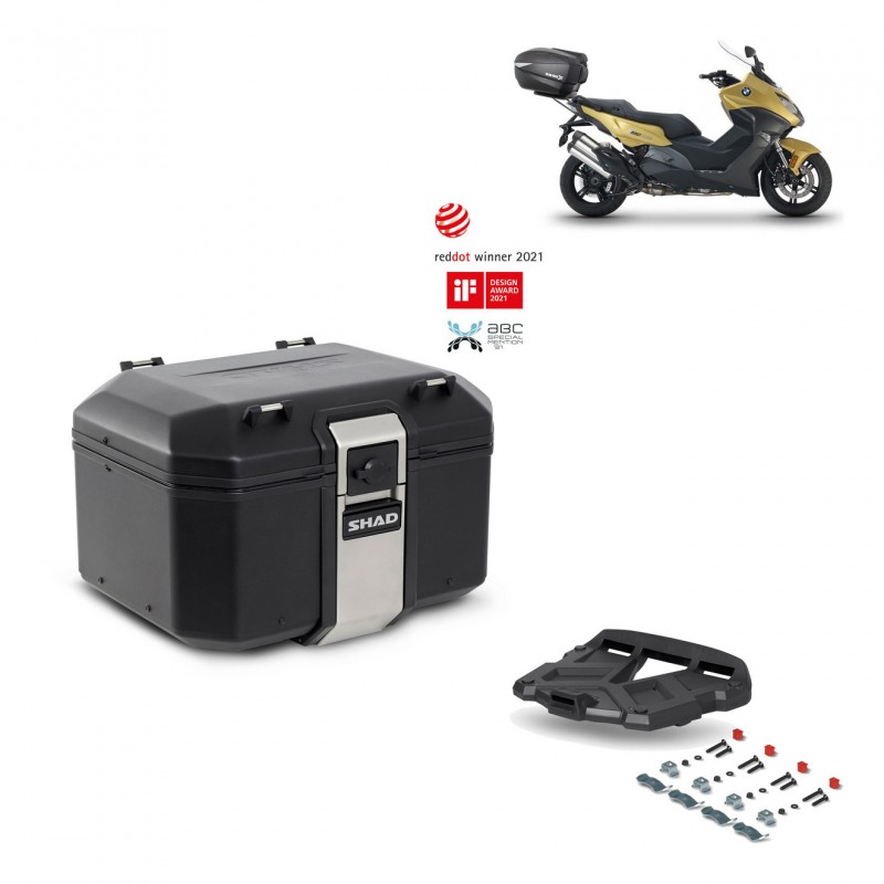 SHAD Baul trasero + parrilla soporte montaje TR48 TERRA BLACK EDITION KIT-450522