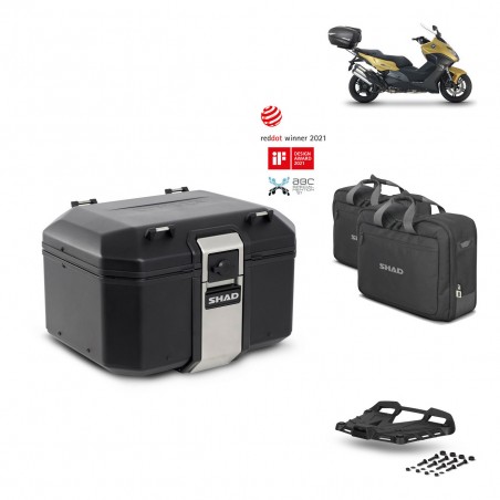 SHAD Baul trasero + parrilla soporte montaje accesorios TR48 TERRA BLACK EDITION KIT-450534