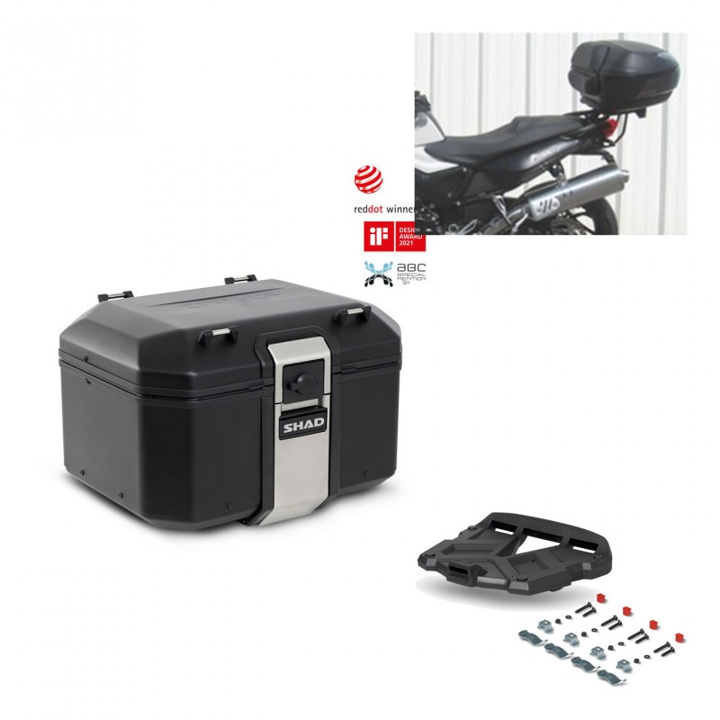 SHAD Baul trasero + parrilla soporte montaje TR48 TERRA BLACK EDITION KIT-450568