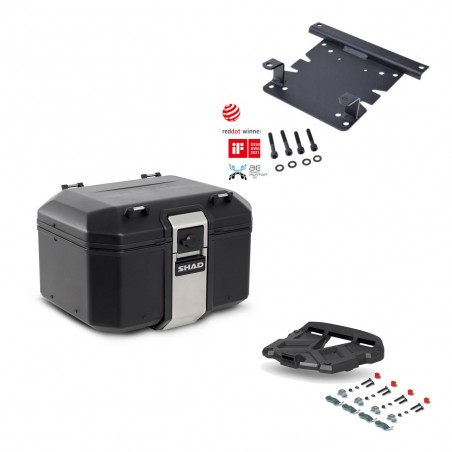 SHAD Baul trasero + parrilla soporte montaje TR48 TERRA BLACK EDITION KIT-450637