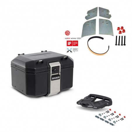SHAD Baul trasero + parrilla soporte montaje TR48 TERRA BLACK EDITION KIT-450660