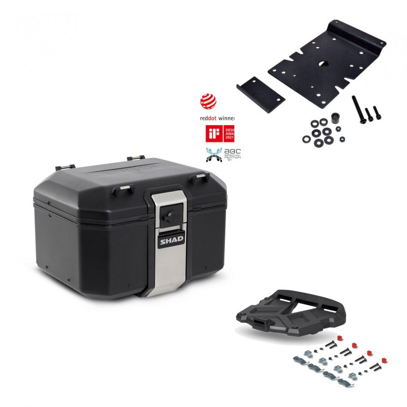 SHAD Baul trasero + parrilla soporte montaje TR48 TERRA BLACK EDITION KIT-450706