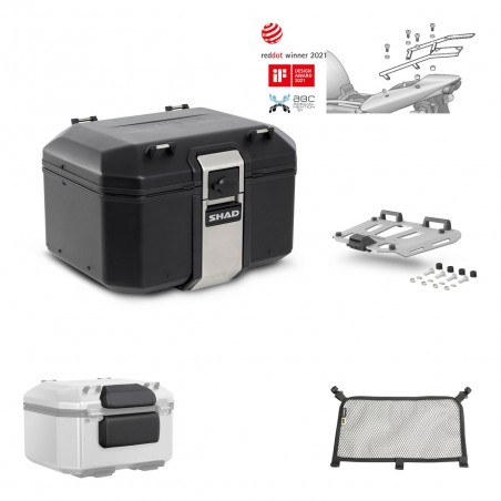 SHAD Baul trasero + parrilla soporte montaje accesorios TR48 TERRA BLACK EDITION KIT-450732