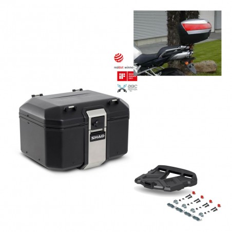 SHAD Baul trasero + parrilla soporte montaje TR48 TERRA BLACK EDITION KIT-450798