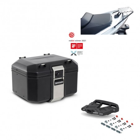 SHAD Baul trasero + parrilla soporte montaje TR48 TERRA BLACK EDITION KIT-450913