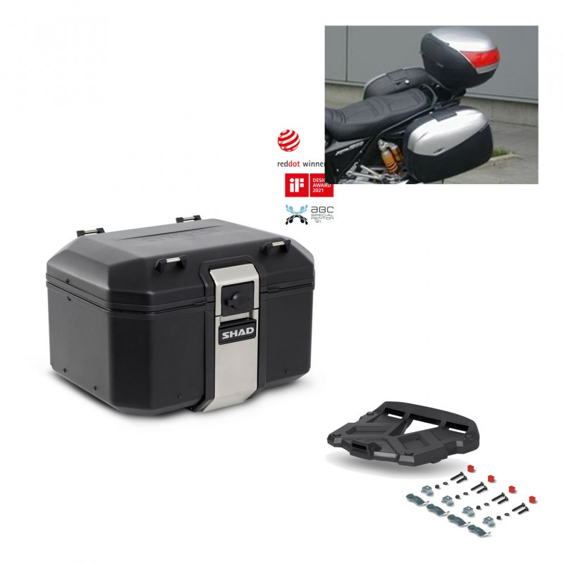 SHAD Baul trasero + parrilla soporte montaje TR48 TERRA BLACK EDITION KIT-450936