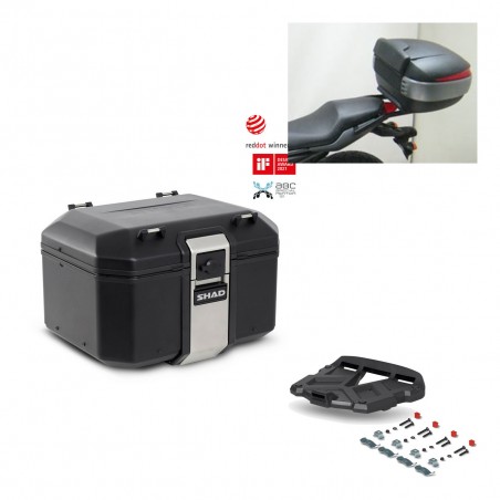 SHAD Baul trasero + parrilla soporte montaje TR48 TERRA BLACK EDITION KIT-450959