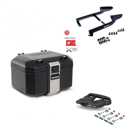 SHAD Baul trasero + parrilla soporte montaje TR48 TERRA BLACK EDITION KIT-450982
