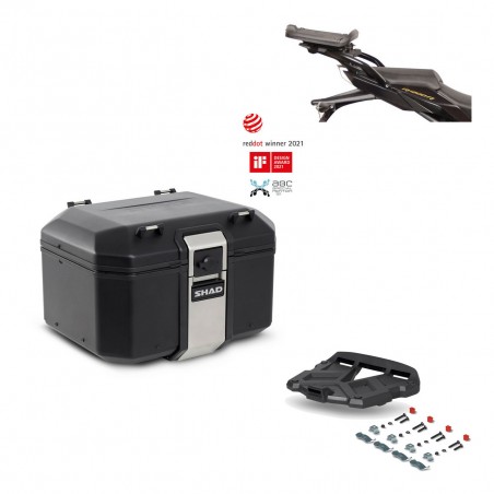 SHAD Baul trasero + parrilla soporte montaje TR48 TERRA BLACK EDITION KIT-451097