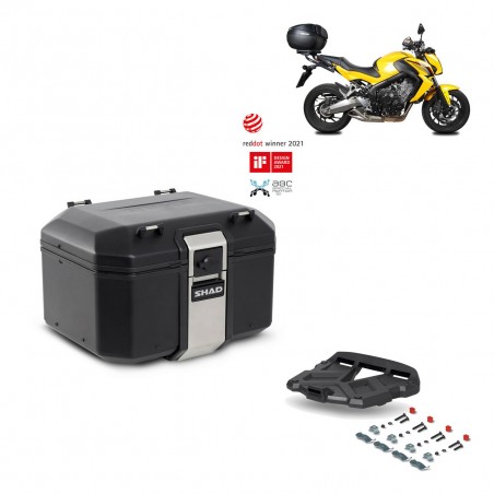 SHAD Baul trasero + parrilla soporte montaje TR48 TERRA BLACK EDITION KIT-451189
