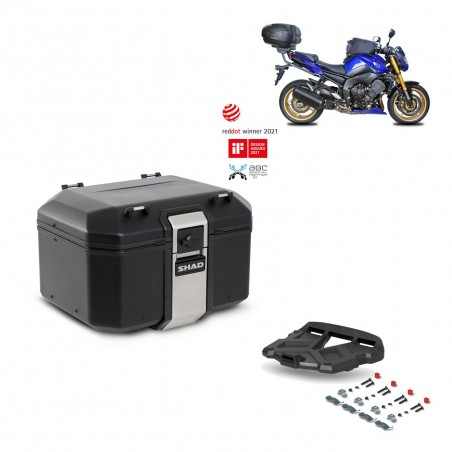 SHAD Baul trasero + parrilla soporte montaje TR48 TERRA BLACK EDITION KIT-451327