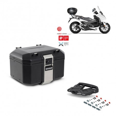 SHAD Baul trasero + parrilla soporte montaje TR48 TERRA BLACK EDITION KIT-451488