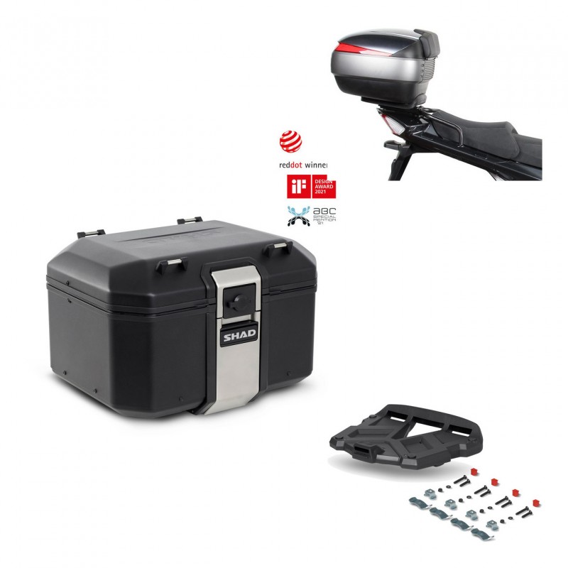 SHAD Baul trasero + parrilla soporte montaje TR48 TERRA BLACK EDITION KIT-451557