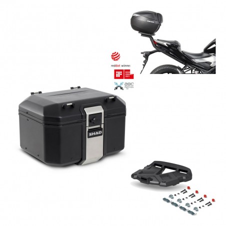 SHAD Baul trasero + parrilla soporte montaje TR48 TERRA BLACK EDITION KIT-451603