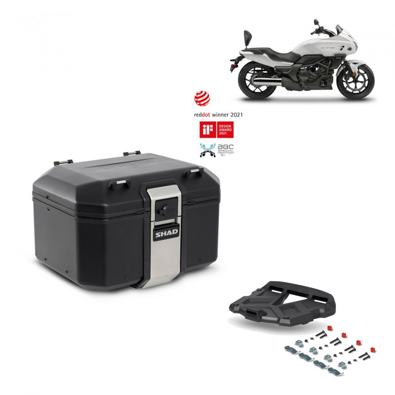 SHAD Baul trasero + parrilla soporte montaje TR48 TERRA BLACK EDITION KIT-451695