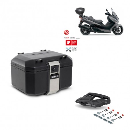 SHAD Baul trasero + parrilla soporte montaje TR48 TERRA BLACK EDITION KIT-451856